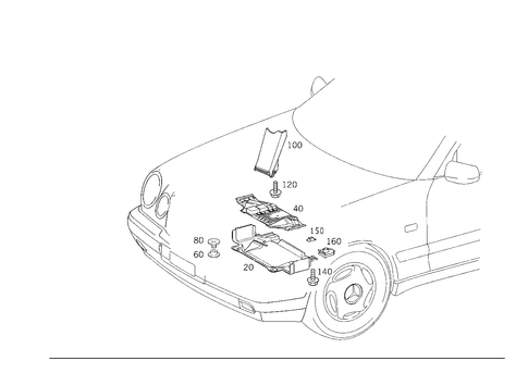 Oil Pan Undershield for 1999 Mercedes-Benz E430 #1