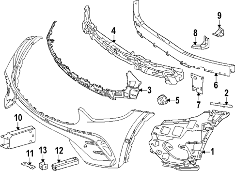 Bumper & Components - Front for 2025 Mercedes-Benz GLC63 AMG S E Performance #1