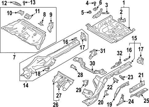 Rear Floor & Rails for 2021 Audi RS7 Sportback #0