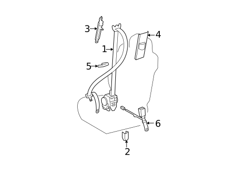 Front Seat Belts for 2007 Toyota Tundra #1