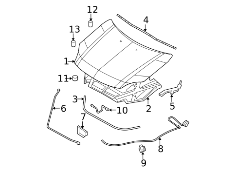 Hood & Components for 2009 Ford Fusion #0