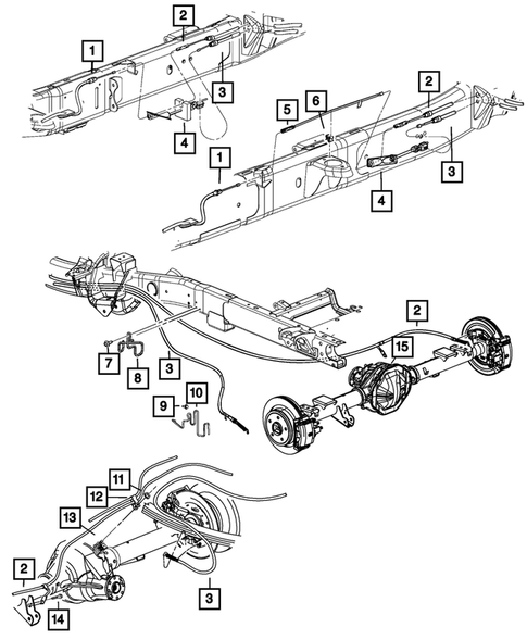 Parking Brake Level, Cables, and Rear Disc Park Brake Assembly for 2022 Ram 2500 #0