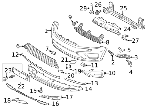 Bumper & Components - Front for 2015 Volkswagen Touareg #2
