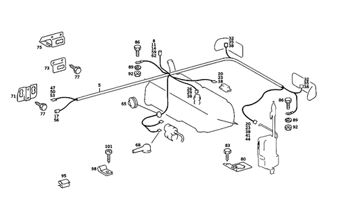Tail Lamp Cable Harness for 1984 Mercedes-Benz 380SL #0