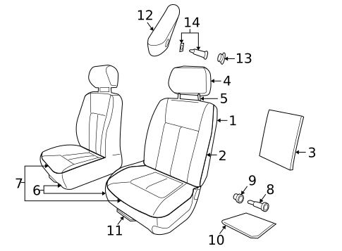 Front Seat Components for 2011 Ram Dakota #3