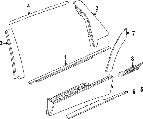 Exterior Trim - Rear Door for 2023 Cadillac LYRIQ #0