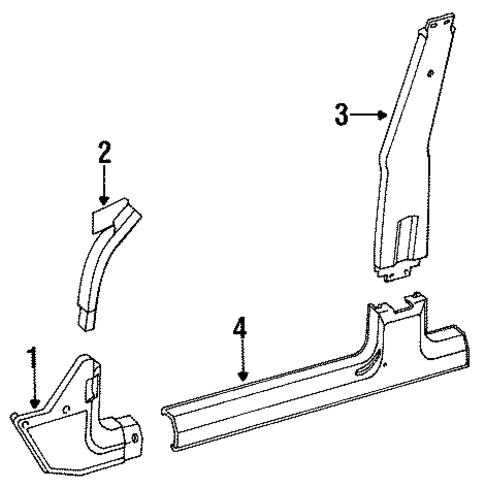 Interior Trim - Pillars for 1996 Jeep Cherokee #0