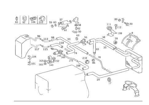 Heating Water Connection for 1993 Mercedes-Benz 500E #1