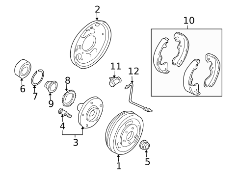 Rear Brakes for 2010 Mazda Tribute #1