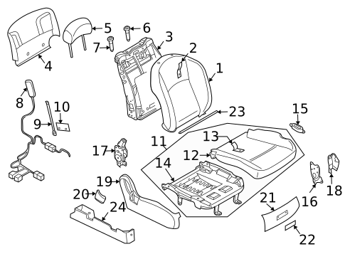 Front Seat Components for 2008 INFINITI FX35 #1