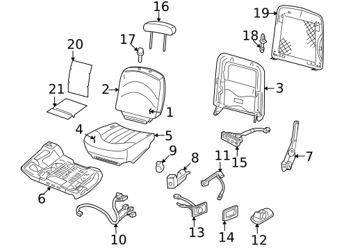 Front Seat Components for 2003 Mercury Marauder #1