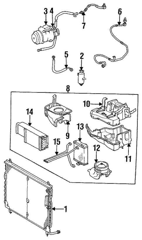 Condenser, Compressor & Lines for 1991 Mercedes-Benz 420 SEL #0