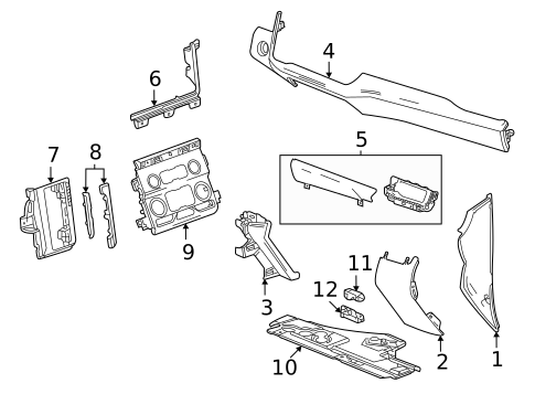 Instrument Panel Components for 2022 GMC Yukon XL #1