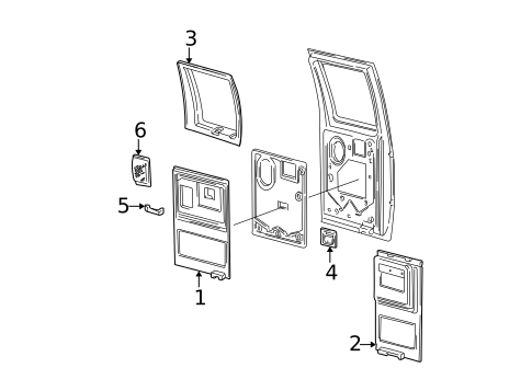 Interior Trim - Side Door for 1993 Ford E-350 Econoline #0