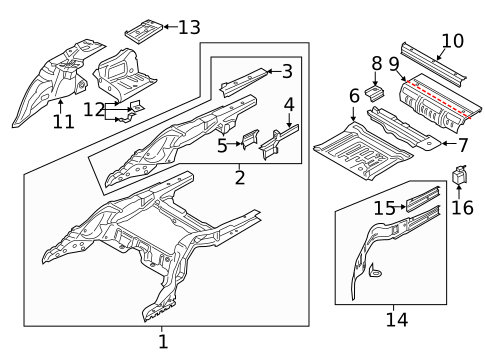 Rear Floor & Rails for 2018 BMW M760i xDrive #0