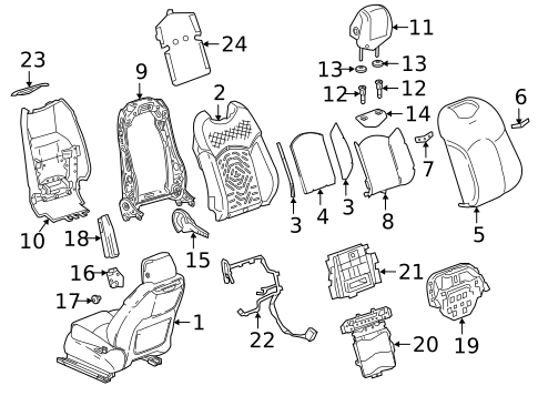 Passenger Seat Components for 2017 Cadillac CT6 #0