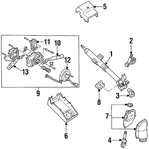 Steering Column Assembly for 1997 Ford Aspire #0