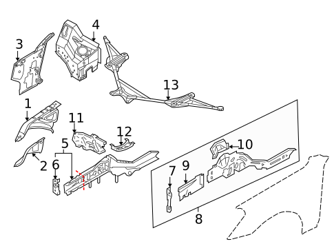 Structural Components & Rails for 2007 INFINITI G35 #1