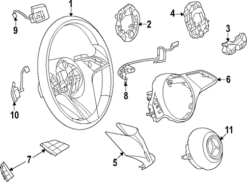 Steering Wheel & Trim for 2023 Mercedes-Benz EQE AMG #1