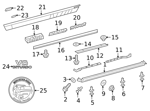 Exterior Trim - Pillars for 2021 Mercedes-Benz G63 AMG #0