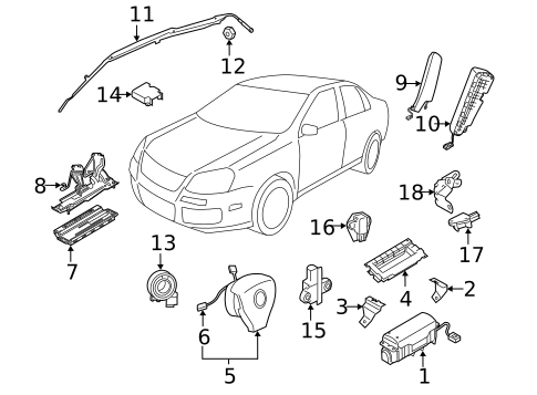 Air Bag Components for 2011 Volkswagen GTI #0