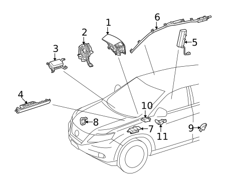 Air Bag Components for 2011 Lexus RX350 #0