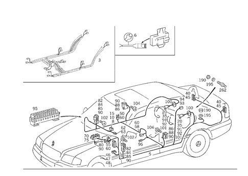 Frame Floor Unit Main Cable Harness for 1998 Mercedes-Benz C280 #2