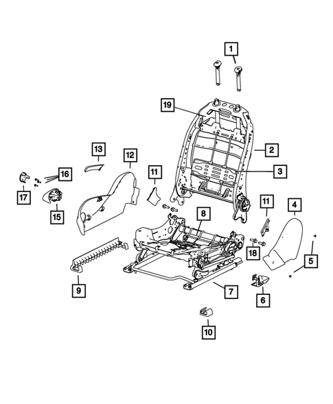 Front Seats - Adjusters, Recliners, Shields and Risers for 2015 Dodge Dart #0