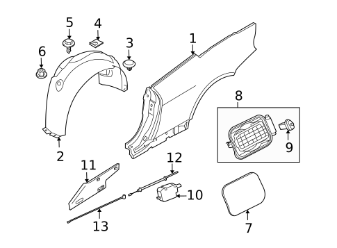 Quarter Panel & Components for 2008 BMW M6 #0