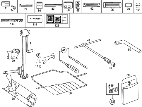 Tools and Accessories for 1991 Mercedes-Benz 560SEC #1