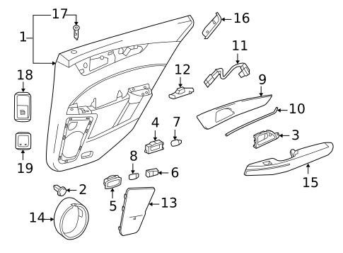 Interior Trim - Rear Door for 2019 Mercedes-Benz C63 AMG #1