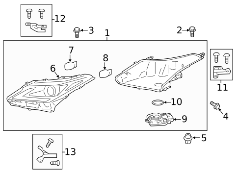 Headlamp Components for 2016 Lexus RX450h #0