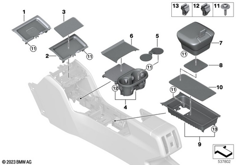 Center Armrest / Storage Trays for 2024 Mini Countryman SE ALL4 #0