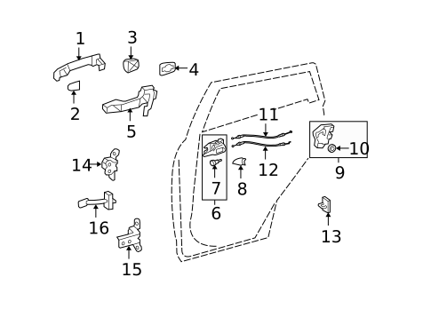 Lock & Hardware for 2009 Toyota Matrix #1