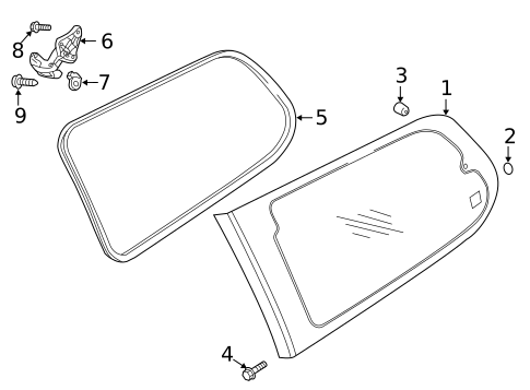 Glass - Side Panel for 2014 Kia Sedona #1
