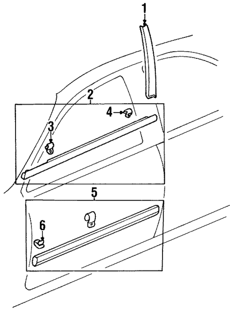 Exterior Trim - Front Door for 1995 Honda Accord #0