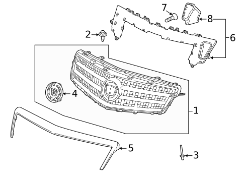 Grille & Components for 2013 Cadillac ATS #1