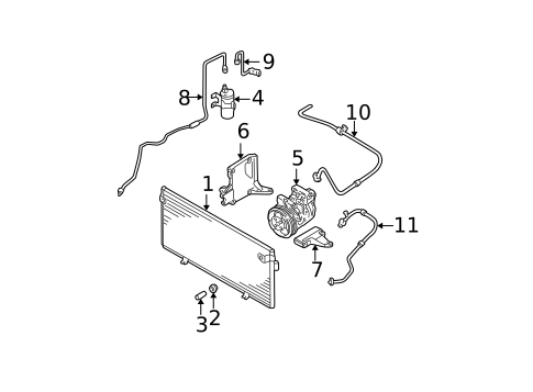 Condenser, Compressor & Lines for 2004 Subaru Outback #0