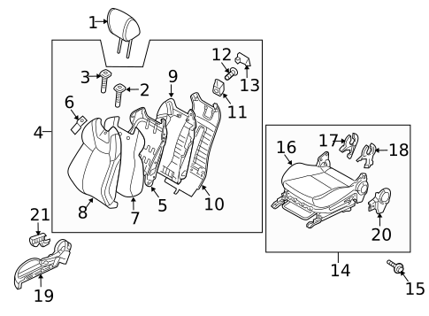Passenger Seat Components for 2010 Hyundai Genesis Coupe #0