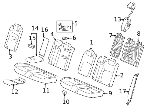 Rear Seat Components for 2017 Honda Civic #0