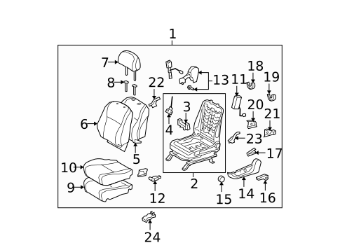 Driver Seat Components for 2009 Toyota Highlander #1