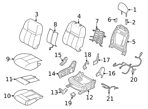 Passenger Seat Components for 2021 Nissan Maxima #3