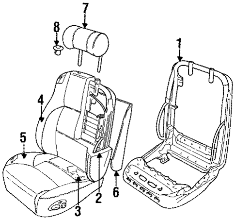 Front Seat Components for 1996 Jaguar Vanden Plas #1