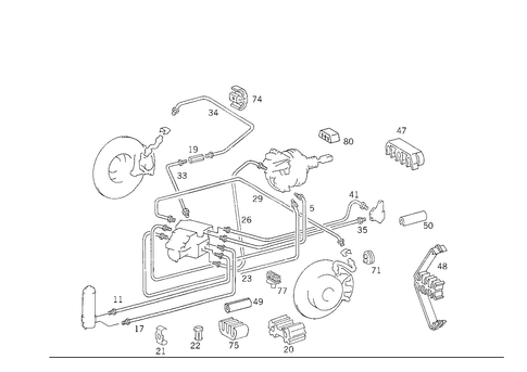 Brake Lines Used for Acceleration Skid Control (Asr) for 1992 Mercedes-Benz 500 E #1