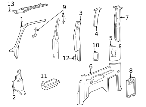 Interior Trim - Side Panel for 1999 Chevrolet Astro #1