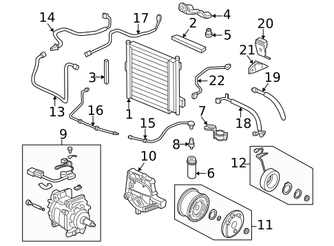 Condenser, Compressor & Lines for 1996 Honda Civic #0