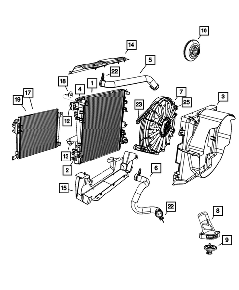 Radiator and Related Parts for 2007 Jeep Wrangler #0