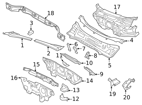 Cowl for 2020 Volkswagen Atlas Cross Sport #1
