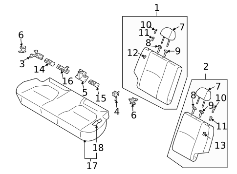 Rear Seat for 2004 Kia Rio #0