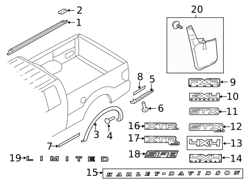 Exterior Trim - Pick UP Box for 2013 Ford F-150 #0